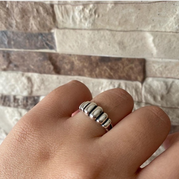 Croissant Sterling Silver Ring - Picture 2 of 2
